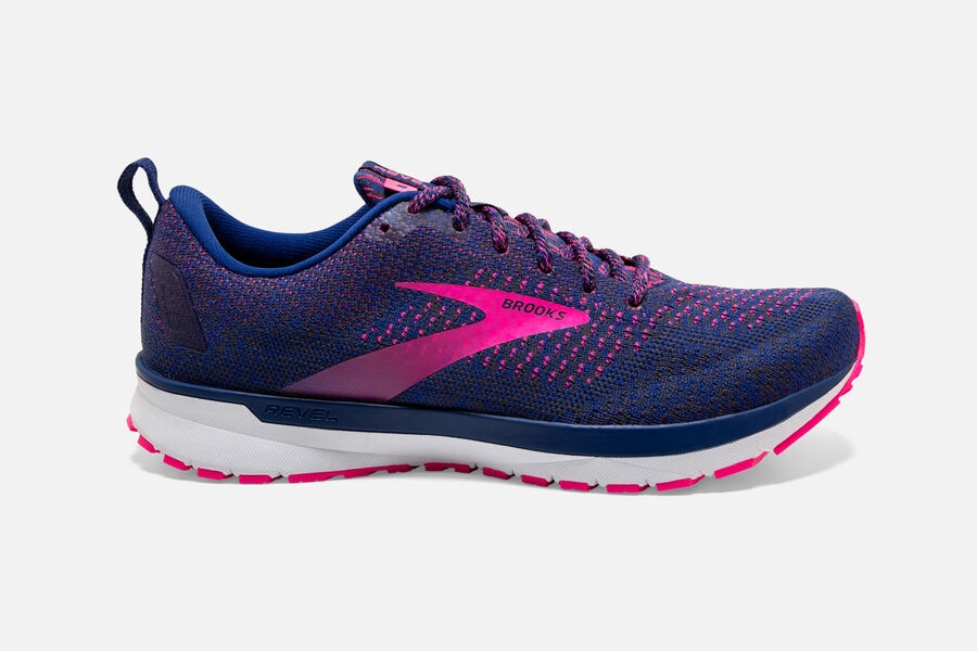 Brooks Revel 4 Road Running Shoes - Womens - Blue/Pink - VJ2658039